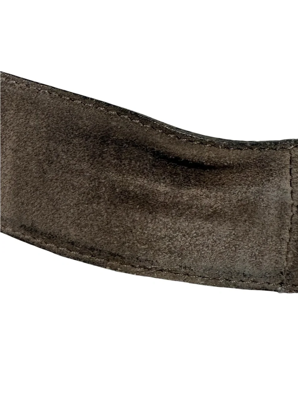 Salvatore Ferragamo - Men's Suede Gancini buckle Belt. Gray / Taupe. Size 42